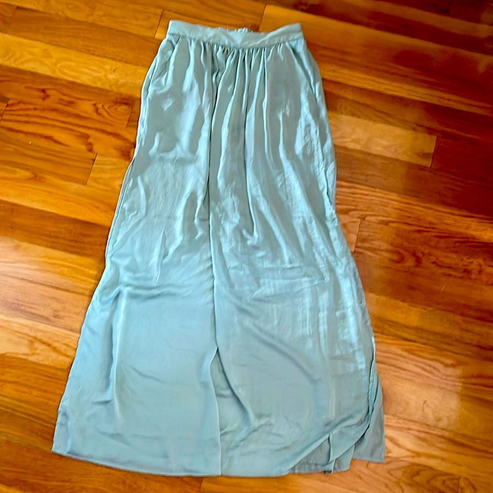 Boho silky mint green skirt